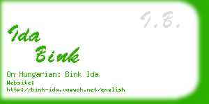 ida bink business card